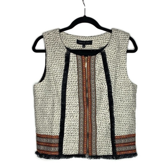 english rose Jackets & Blazers - English Rose Womens Embroidered Knit Vest W/Fringe